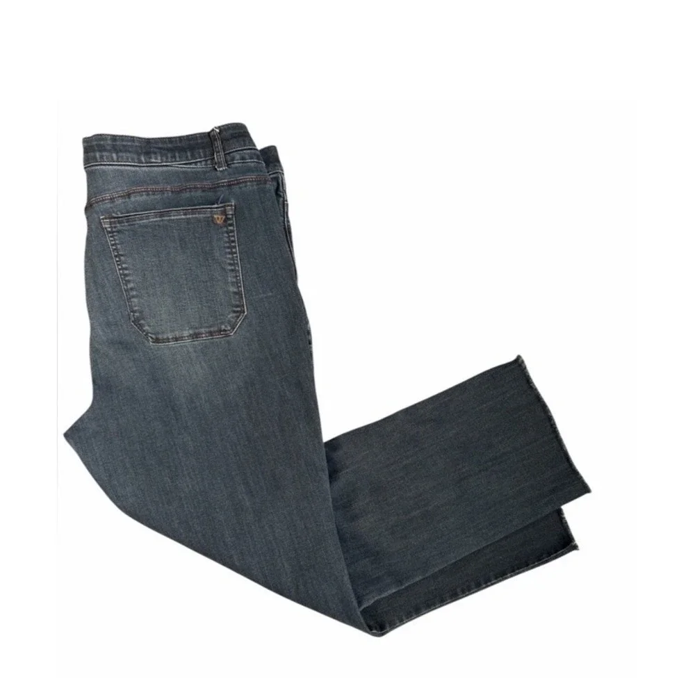 Wit Wisdom Ab Solution Skinny Jeans Women 18 Mom Raw Hem Mid Rise Stretch Medium